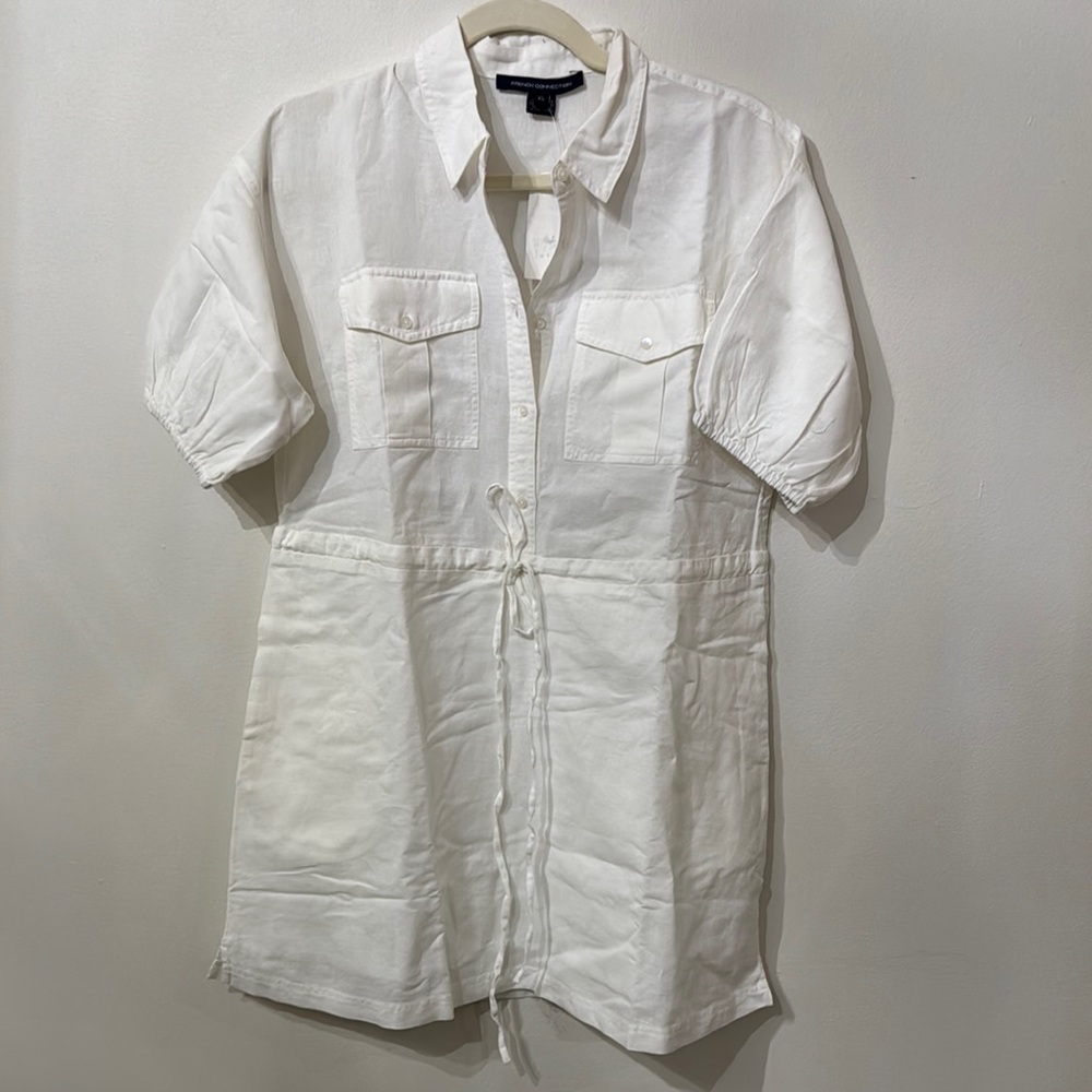 French Connection White Casual Dress with Relaxed Fit